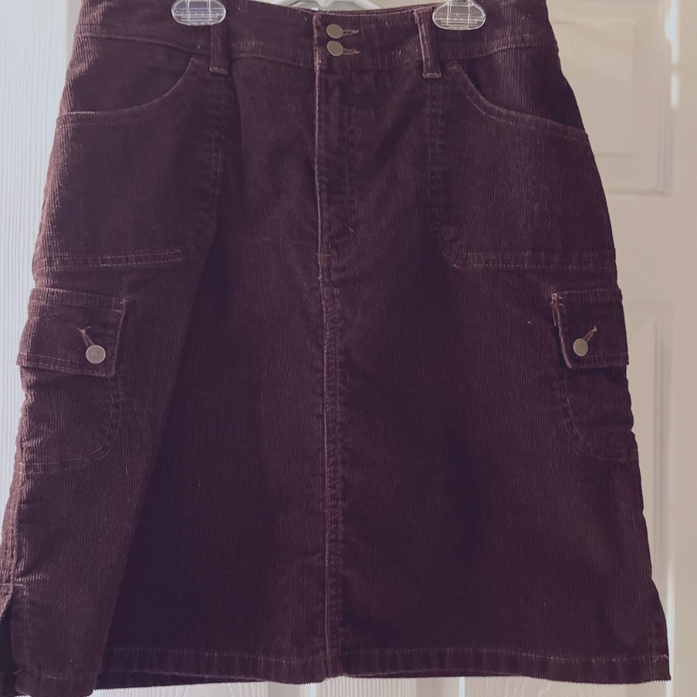 Maroon Corduroy Skirt by Eddie Bauer
